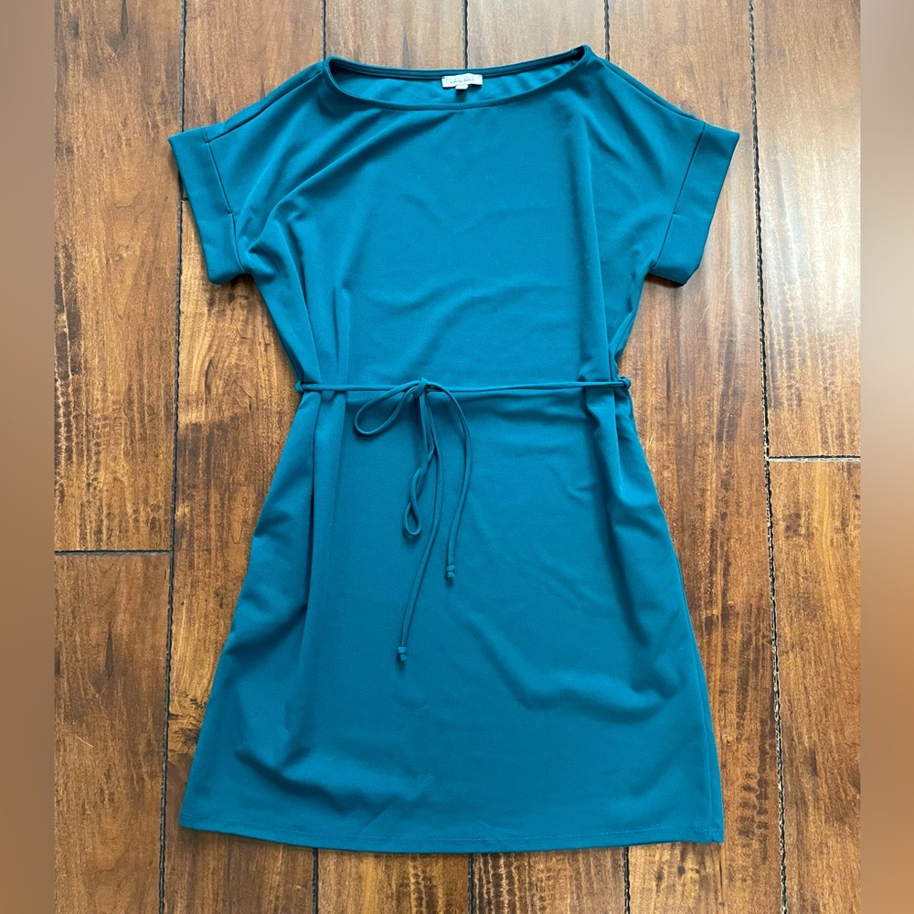 White Birch Teal Dress (Pockets)